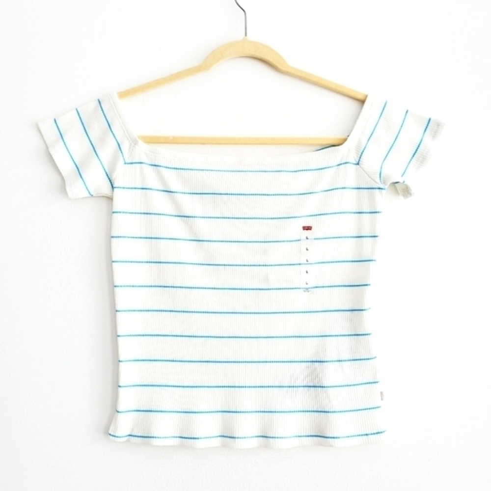 LEVI'S Cropped Stretchy Squared Neck Top